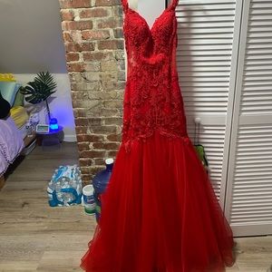 Red formal dress
